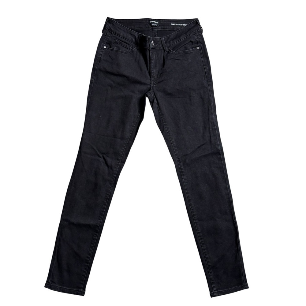 Bebe Washed Black Heart Breaker Skinny Jeans Size 27
